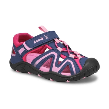 Girls' Kick Closed Toe Sandal - Light Navy