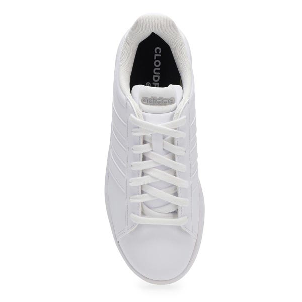 Women's  Grand Court 3.0 Lace Up Sneaker - White/White/Iron Metallic
