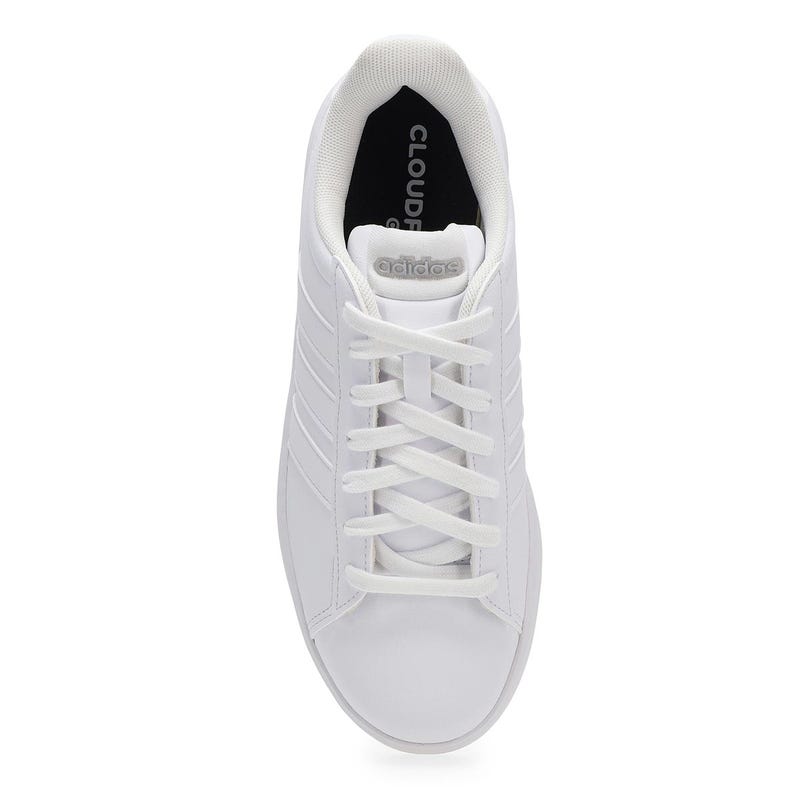 Women's  Grand Court 3.0 Lace Up Sneaker - White/White/Iron Metallic