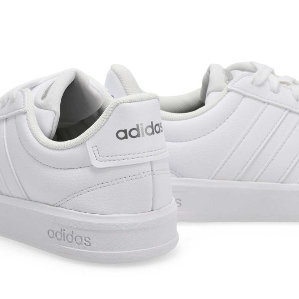 Women's  Grand Court 3.0 Lace Up Sneaker - White/White/Iron Metallic