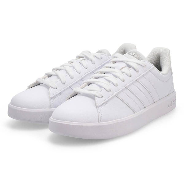 Women's  Grand Court 3.0 Lace Up Sneaker - White/White/Iron Metallic