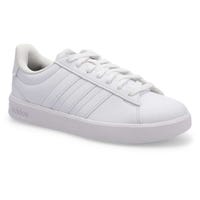 Women's  Grand Court 3.0 Lace Up Sneaker - White/White/Iron Metallic