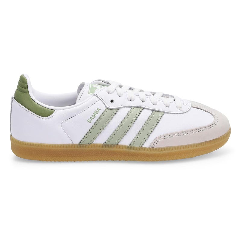 Women's Samba OG Lace Up Sneaker - White/Halo Green/Tent Green