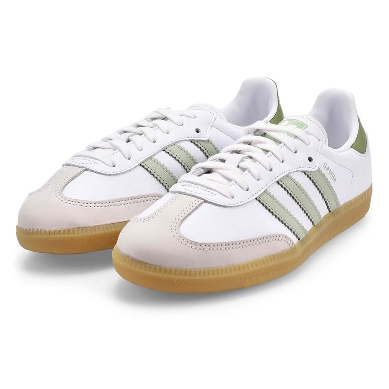 Women's Samba OG Lace Up Sneaker - White/Halo Green/Tent Green