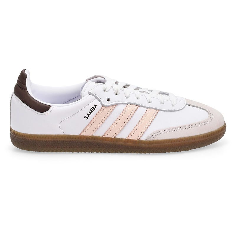 Women's Samba OG lace-up Sneaker - White/Wonder Quartz/Brown.