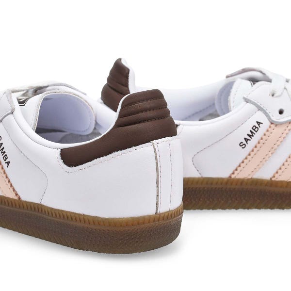 Women's Samba OG lace-up Sneaker - White/Wonder Quartz/Brown.