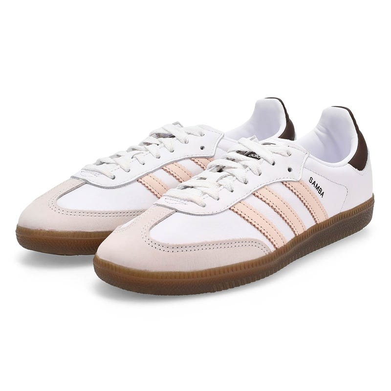 Women's Samba OG lace-up Sneaker - White/Wonder Quartz/Brown.