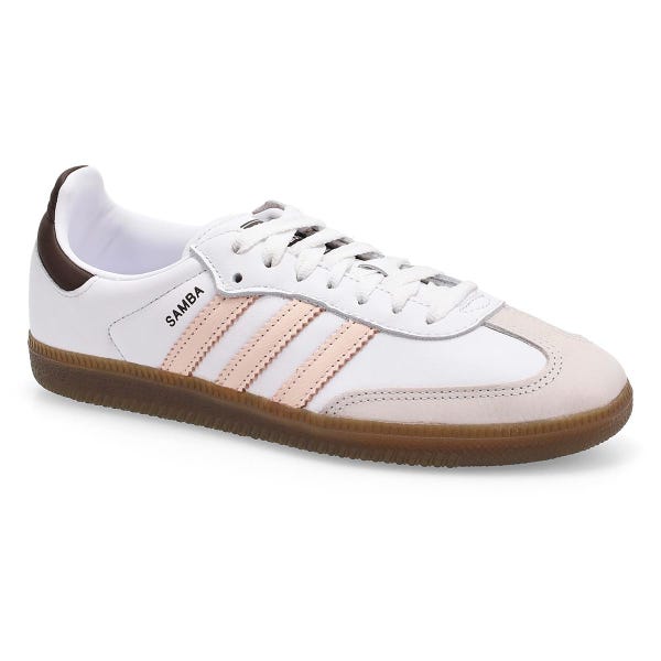 Women's Samba OG lace-up Sneaker - White/Wonder Quartz/Brown.