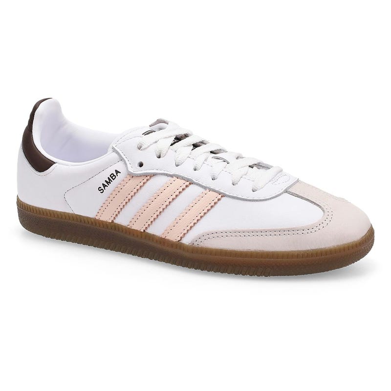 Women's Samba OG lace-up Sneaker - White/Wonder Quartz/Brown.