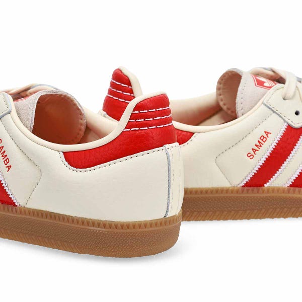 Men's Samba OG Lace Up Sneaker - Off White/Better Scarlet/Gum
