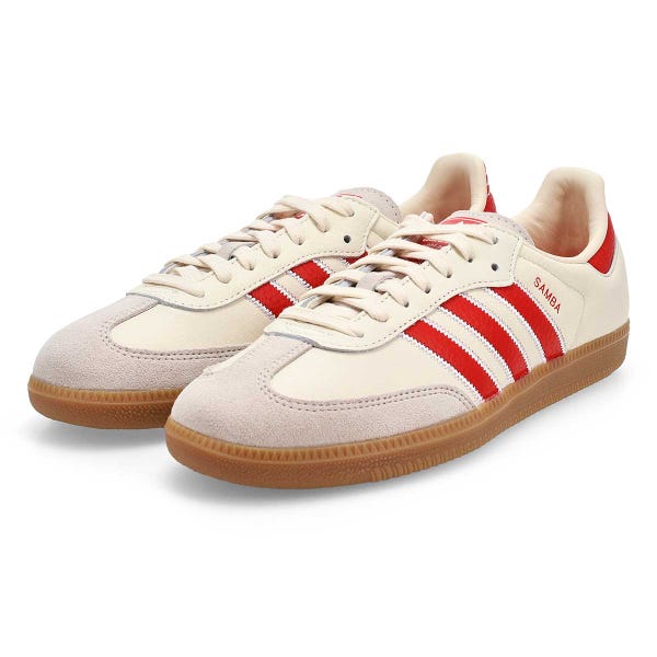 Men's Samba OG Lace Up Sneaker - Off White/Better Scarlet/Gum