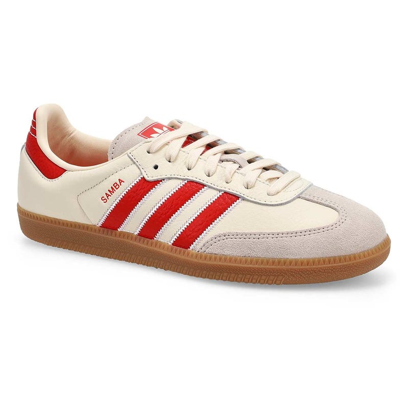 Men's Samba OG Lace Up Sneaker - Off White/Better Scarlet/Gum