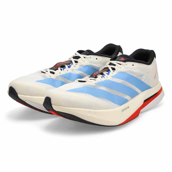 Men's Adizero Boston 13 Performance Sneaker - Off White/Light Blue/Gold Metallic