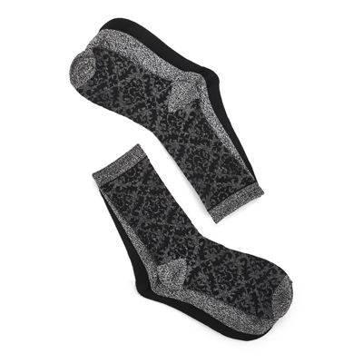 Lds Soft & Dreamy Crew Sock 3 Pack - Black/Multi