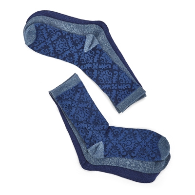 Lds Soft & Dreamy Crew Sock 3 Pack - Navy/Multi