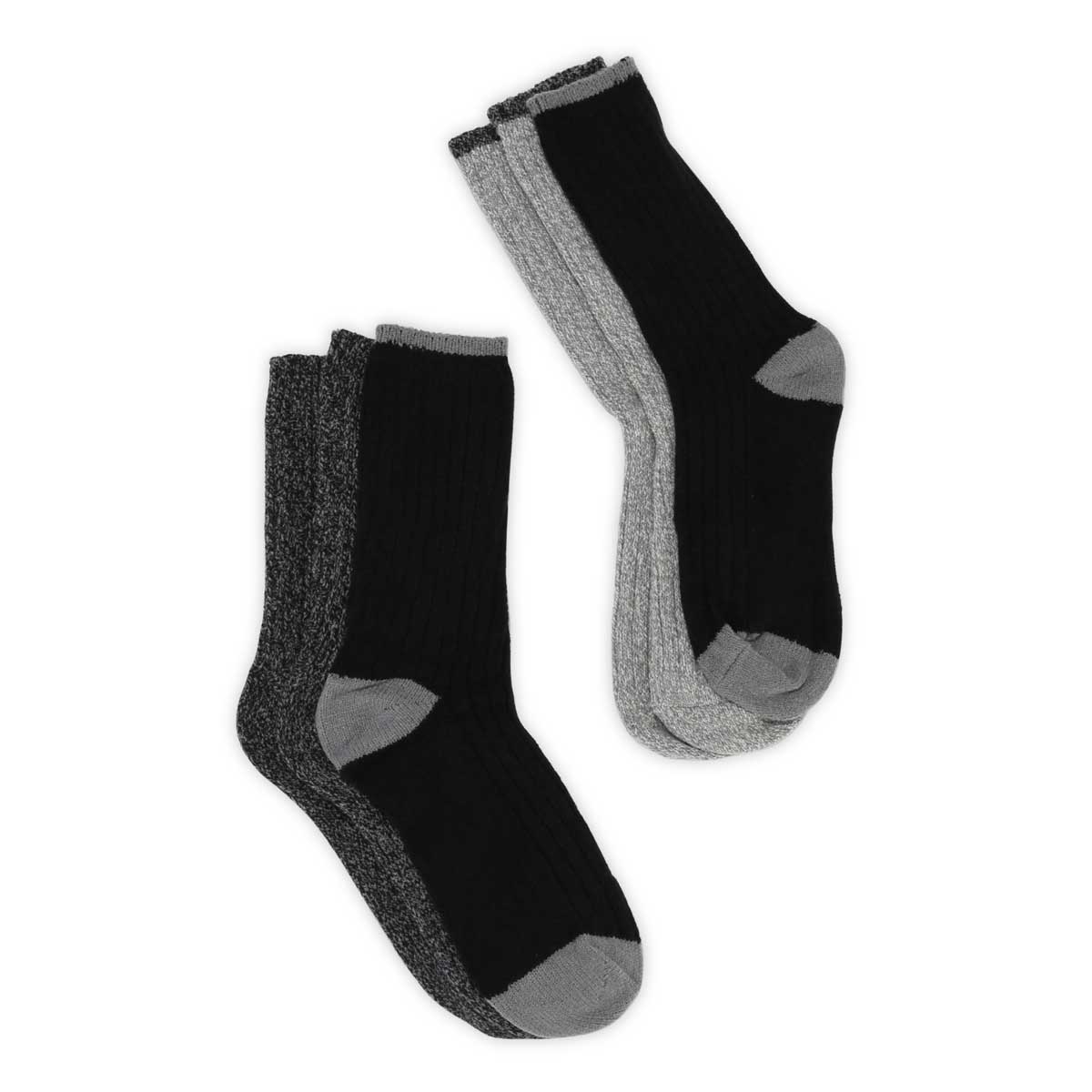 Women's Cable Knit Mlt Sock 3 Pack - Charcoal/Assorted