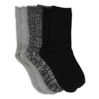 Women's Cable Knit Multi Crew Sock 3 Pack - Black/Assorted