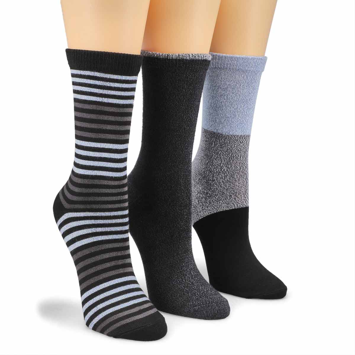 K Bell Women's Soft & Dreamy Crew Sock 3 Pack