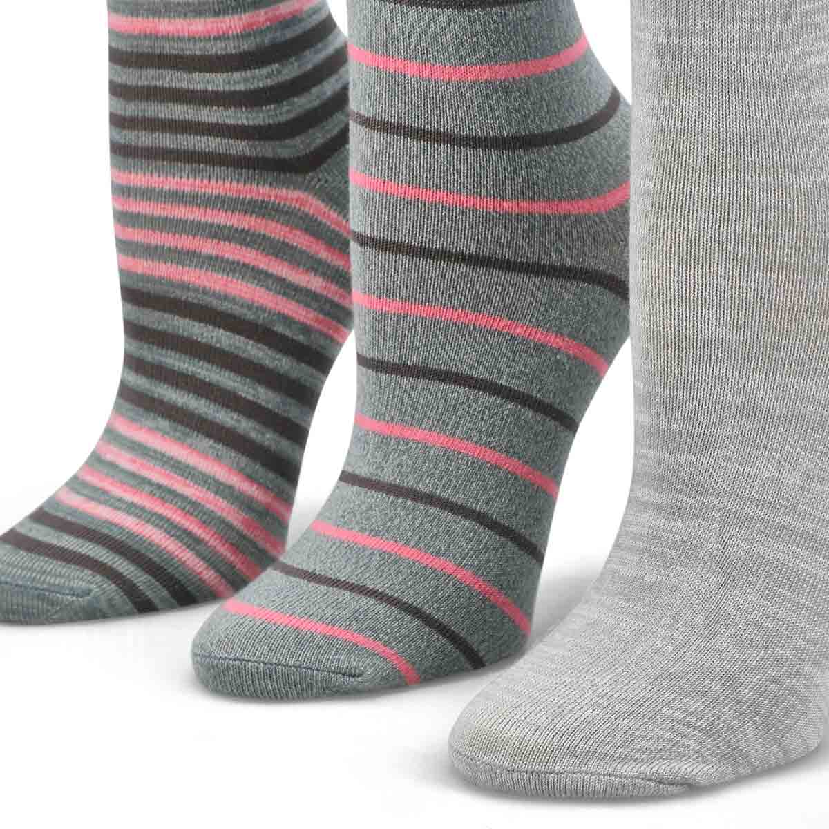 Women's Soft & Dreamy Crew Sock 3 Pack - Grey/Mult