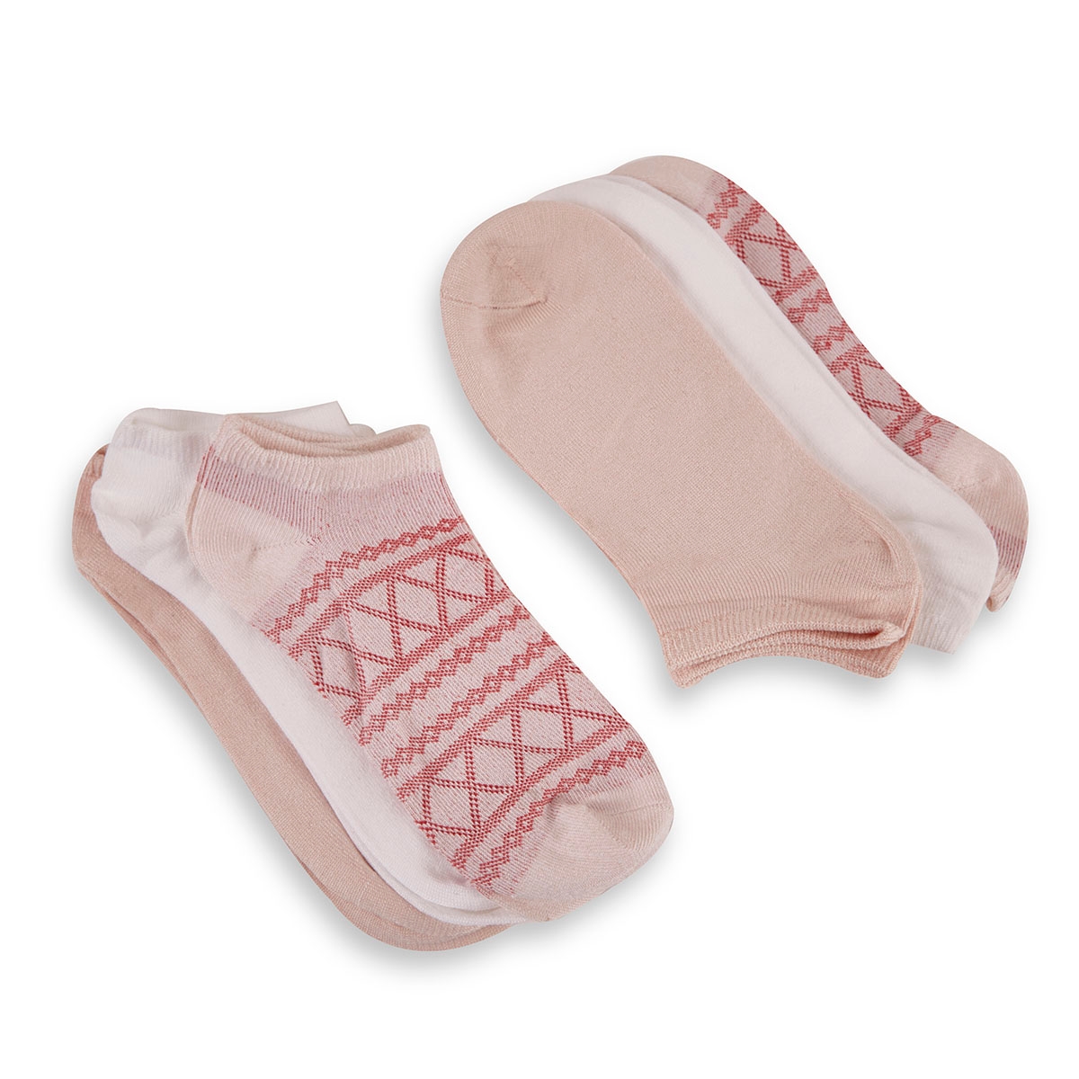 Women's Soft & Dreamy No Show Sock 6 Pack - Rose/Assorted