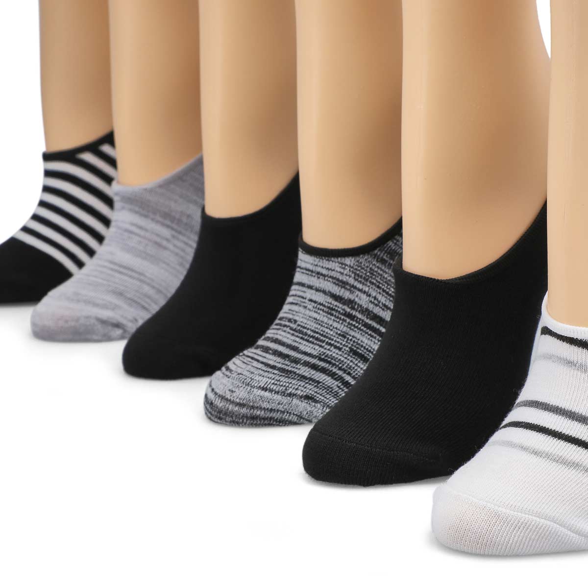 Women's Feed Stripe Sports Liner 6 Pack - Black/As