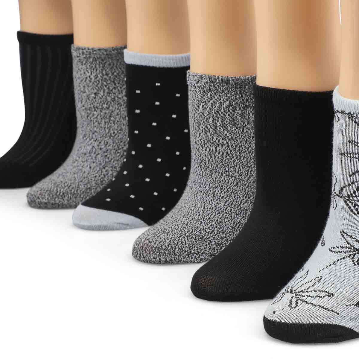 Women's Soft & Dreamy No Show Sock 6 Pack - Black/