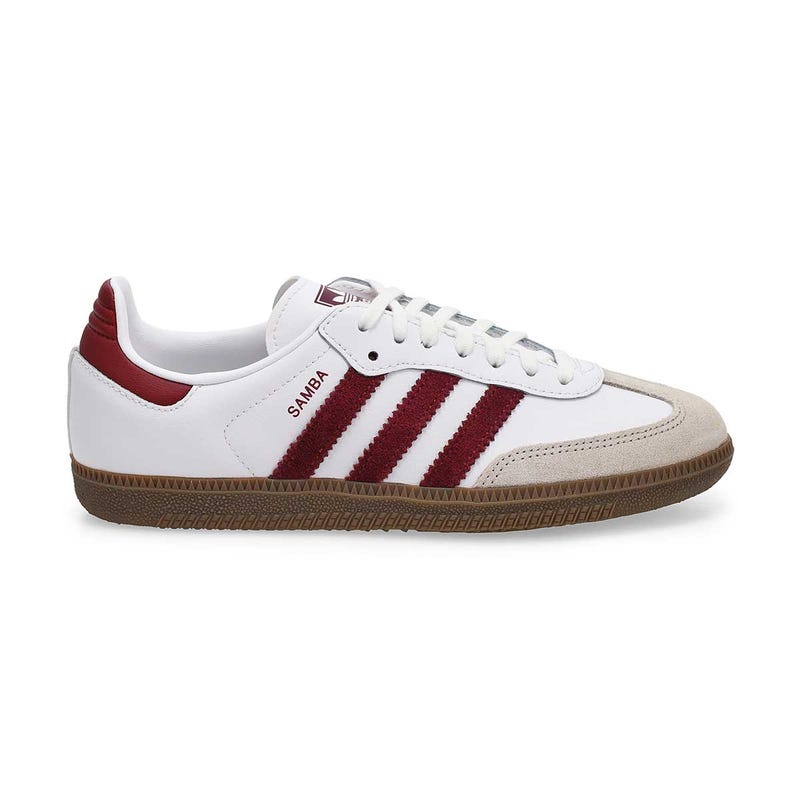 Espadrille à lacets pour enfants Samba OG J - Blanc/Bourgogne/Gomme