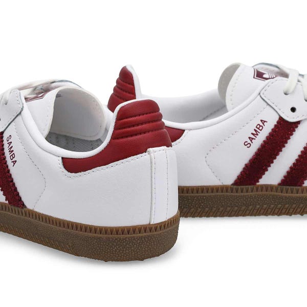 Espadrille à lacets pour enfants Samba OG J - Blanc/Bourgogne/Gomme