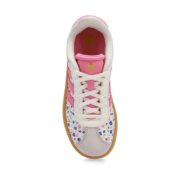 Espadrille à lacets VL Court 3.0 K pour filles - Blanc cassé/Fleur tropicale/Bleu glace