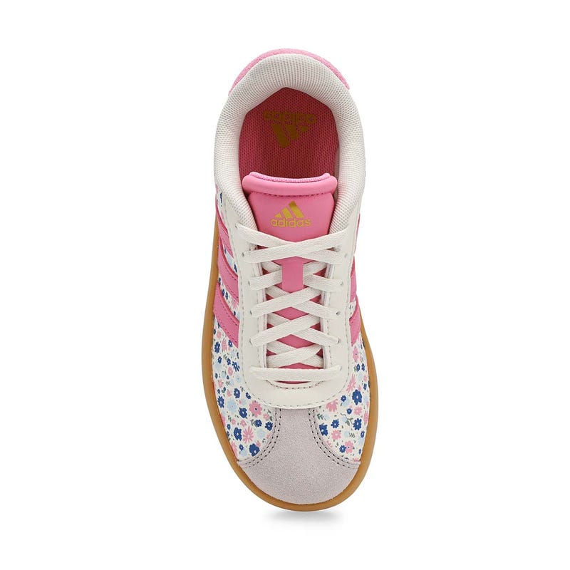 Espadrille à lacets VL Court 3.0 K pour filles - Blanc cassé/Fleur tropicale/Bleu glace
