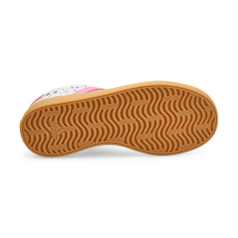 Espadrille à lacets VL Court 3.0 K pour filles - Blanc cassé/Fleur tropicale/Bleu glace