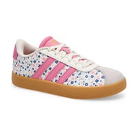 Espadrille à lacets VL Court 3.0 K pour filles - Blanc cassé/Fleur tropicale/Bleu glace