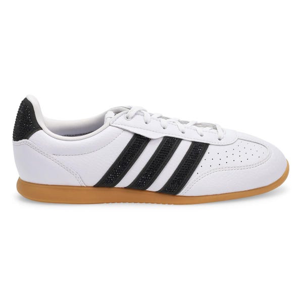 Espadrille à profil bas Barreda Lo pour femmes - Blanc cristal/noir/argent métallisé