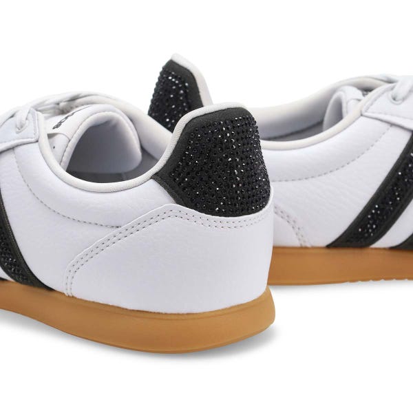 Espadrille à profil bas Barreda Lo pour femmes - Blanc cristal/noir/argent métallisé