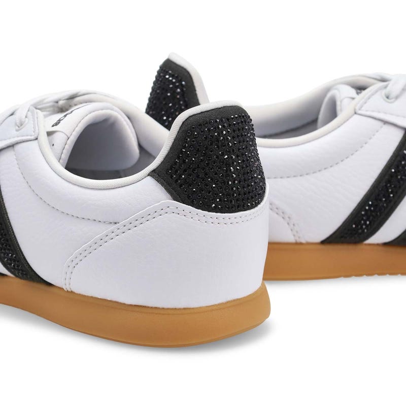 Espadrille à profil bas Barreda Lo pour femmes - Blanc cristal/noir/argent métallisé