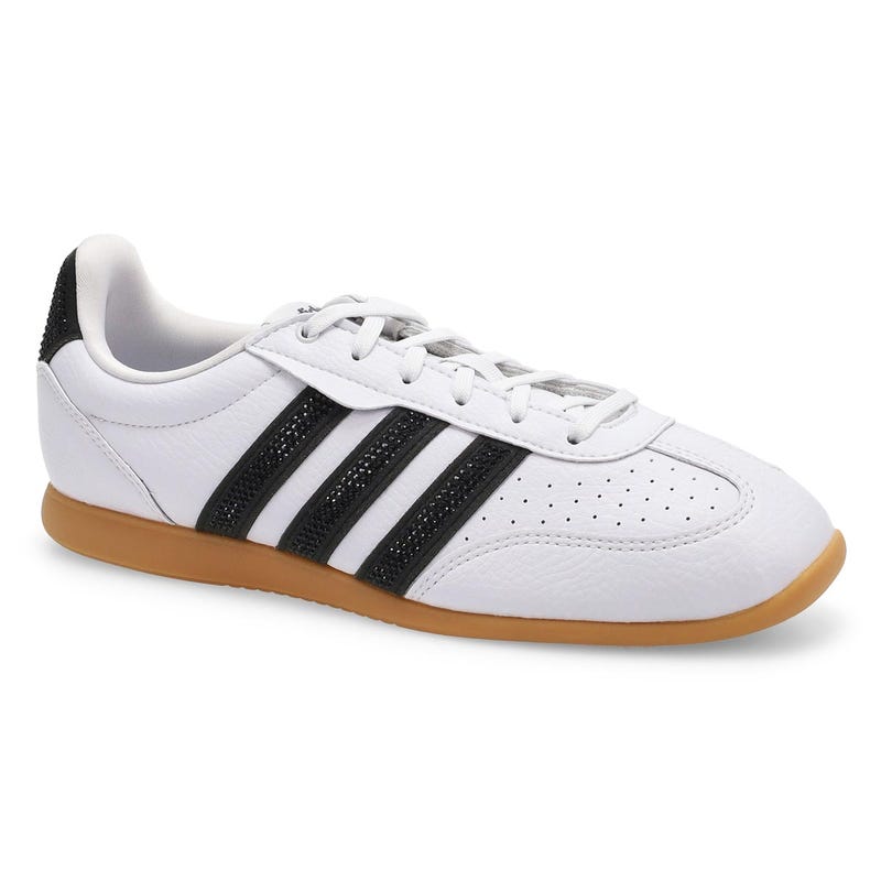 Espadrille à profil bas Barreda Lo pour femmes - Blanc cristal/noir/argent métallisé