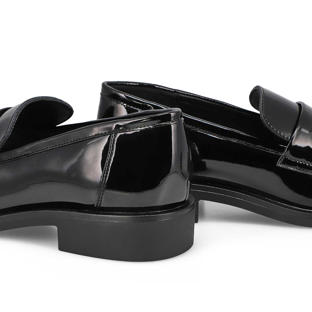 Black patent leather penny loafers womens on sale
