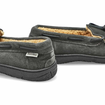 Men's Louie Lined Suede Moccasin - Grey