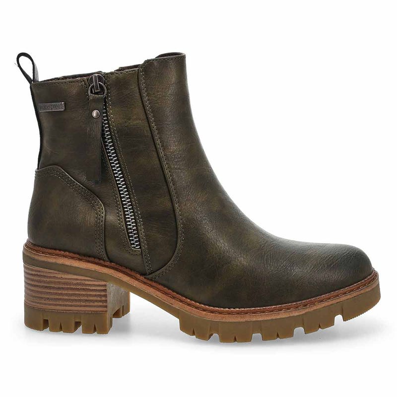 Botte végane imperméable LUCIA 01, olive, femmes