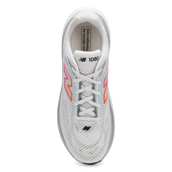Men's 1080v15 Lace Up Performance Sneaker - White/Pink Heat