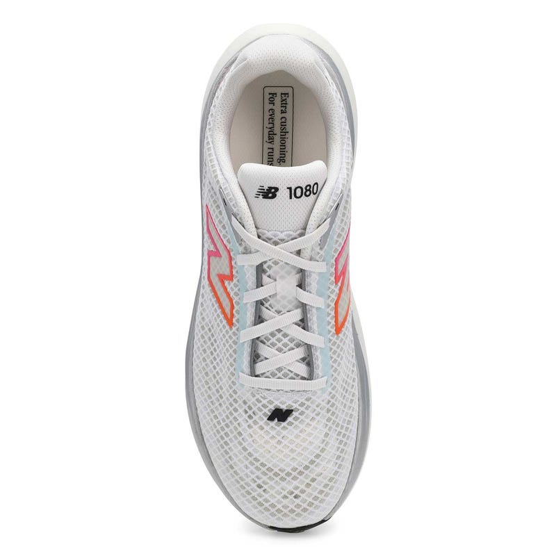 Men's 1080v15 Lace Up Performance Sneaker - White/Pink Heat