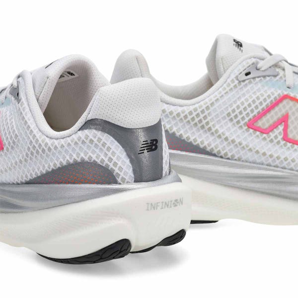 Men's 1080v15 Lace Up Performance Sneaker - White/Pink Heat