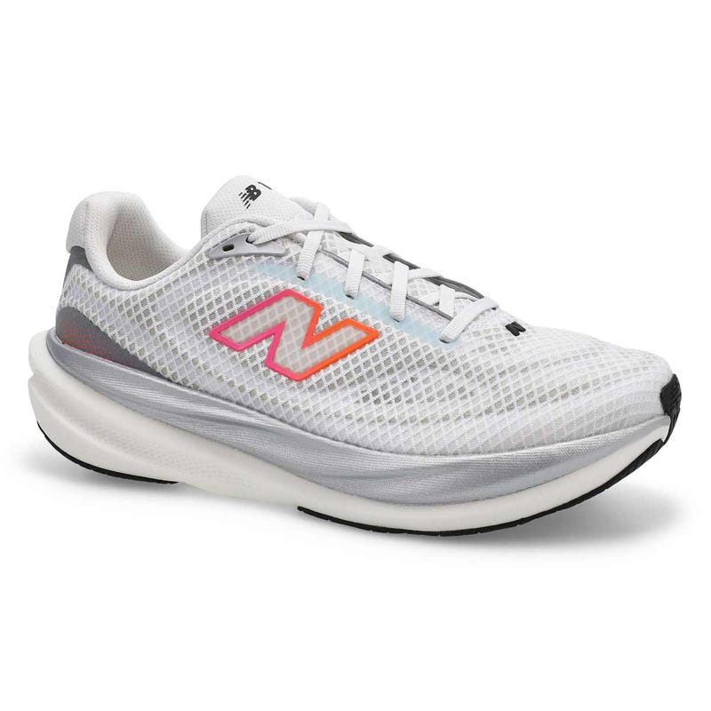 Men's 1080v15 Lace Up Performance Sneaker - White/Pink Heat