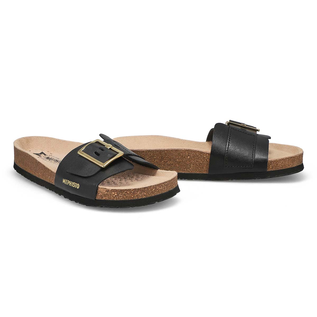 Mephisto Women's Mabel Footbed Sandal - Black | SoftMoc.com