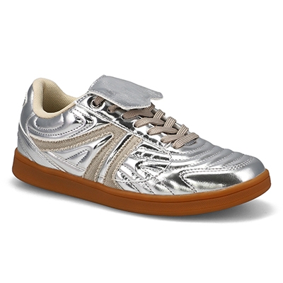 Lds Madrid Lace Up Fashion Sneaker - Silver