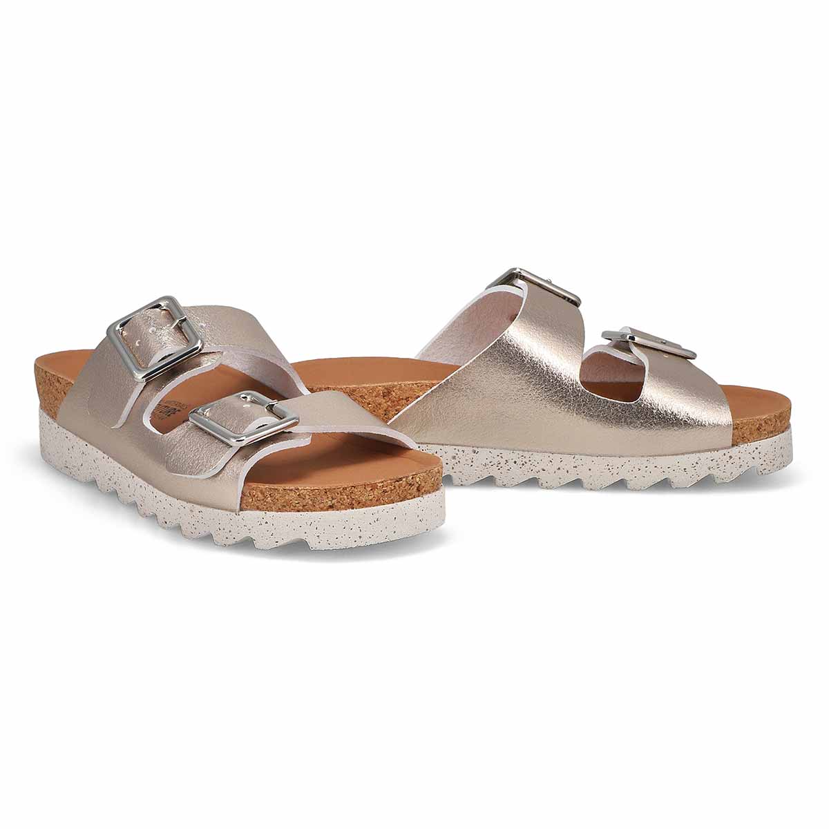 Women's Maelia Cork Footbed 2 Buckle Sandal - Platinum