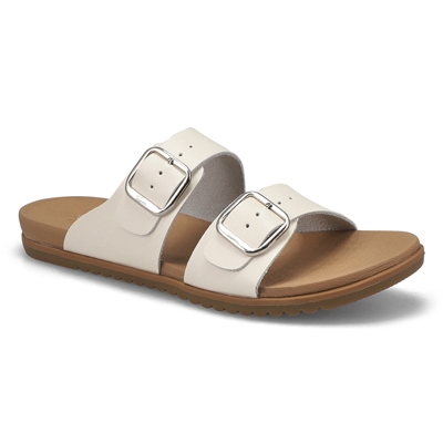 Lds Mandy Slide Sandal - Pearl White