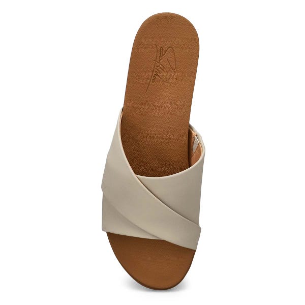 Claquette en cuir MARTI 2, craie, femmes