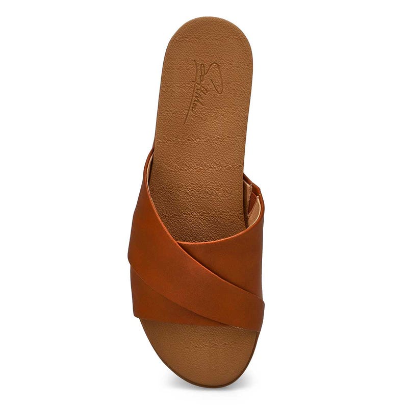 Claquette en cuir MARTI 2, havane, femmes