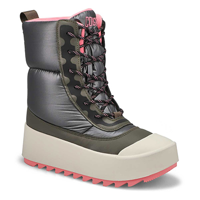 Botte hiver imp. plateforme Meridian, anthracite, femmes